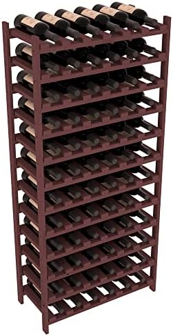 Wine Racks America Pine 72 Bottle Stackable. Walnut Stain