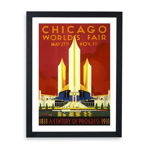 Affiche de voyage Chicago 1933 cadeau idéal passionné histoire