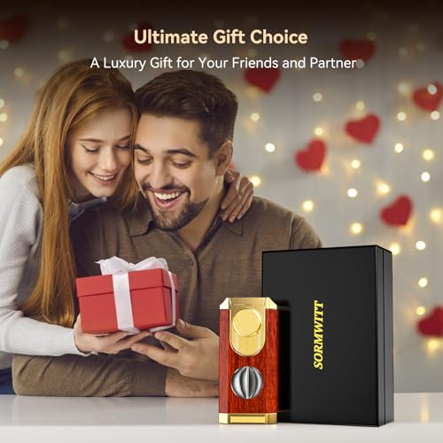 All-in-One Triple Torch Lighter, Built-in V Cutter, Holder, Adjustable Windproof Jet Flames Lighter, Refillable Butane Design, Ideal Gift for Men with Gift Box (Butane not Included) - Image 8