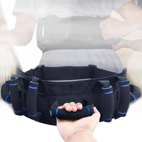 JuanNest Cinturón De Marcha De Transferencia, Cinturón para Correr con 7 Asas, Ayuda De Movilidad para Ancianos, Riel De Ayuda, Ayuda para Caminar, Traslado De Paciente, Movilidad Reducida, Ajustable