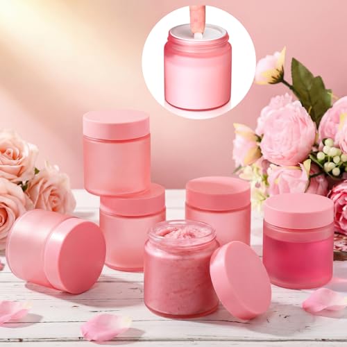 Image of Norme 36 Pcs 4 oz Glass Jars with Lids Cosmetic Jars, Pink