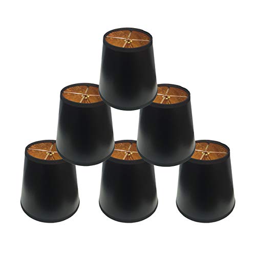 6 Pack, Royal Designs Deep Empire Chandelier Lamp Shade, Size 4, CS-115BLK/GL-6