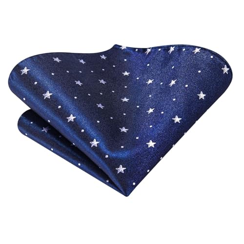 Image of Hi-Tie 70 inches Ties for Men Silk Extra Long Necktie and Pocket Square Cufflinks Set Men Big and Tall Tie Business