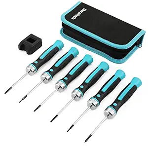 DuraTech 6-Piece Precision Screwdriver Set,Magnetic Screwdriver with 3 Ratcheting Settings,Magnetic Tips,Swivel End Cap,Storage Bag,Includs Phillips 0,00,000,Slotted 2.0mm,2.4mm,3.0mm