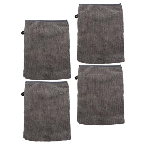 Genérico Guantes Desmaquillantes de Microfibra 4 Piezas Gris y Negro Suaves y Antipilling Cómodos y Prácticos para Limpieza Facial Diaria y Piel Sensible Uso Casa y Viaje