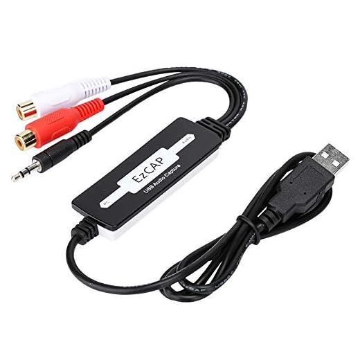 Placa de captura de áudio, placa de captura de áudio USB Placa de aquisição estéreo de com interface de áudio de 3,5 mm