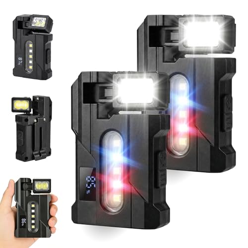 G5 EDC LED Taschenlampe 2 Stück Taschenlampe USB Aufladbar Dual-Licht Multi-Modus Magnet Lampe Mehrwinkelrotation Wasserdicht Tragbare mit LCD Display für Wandern Notfall Outdoor Camping