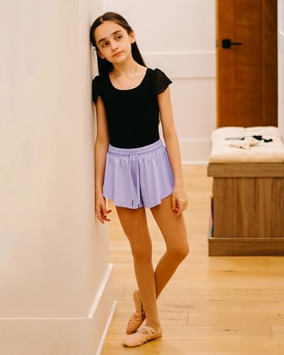 Image of Stelle Girls Flowy Shorts with Pockets Athletic Running Skirt High Waist Butterfly 2 in 1 Sports Short 5-16 Years