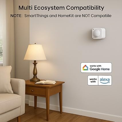 Image of Kerr Smart Presence, Motion, Temp & Brightness Sensor | Requires Tuya Zigbee 3.0 Hub, Intruder Alarm, Trigger Functions, Supports Alexa & Google Home Assistant. (PIR Motion + Brightness (Zigbee))