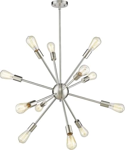 Nautical Replica Hub Vintage Metal Large Dimmable Sputnik Chandelier with 12 Lights (Brushed Nickel) steampunk buy now online