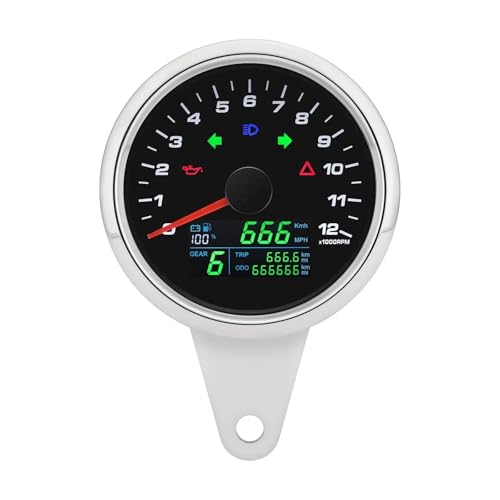 Compteur de vitesse moto 85 mm haut de gamme avec voltmètre et jauge essence 12V