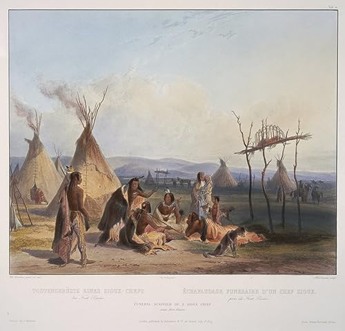 Gravé par Karl Bodmer tableau haut de gamme de l'art Sioux impression sur toile 60x90