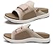 COFACE Women’s Orthotic Sandals Comfortable Plantar Fasciitis Arch Support Sandal Slippers Ladies Fashion Fabric Kint Slides Sandals with Lightweight Athletic Soft Cushion Footbed, size 8 Beige