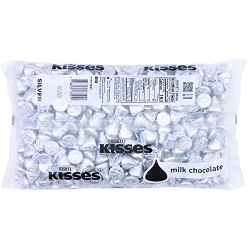 Hershey's Kisses Silver Foils Milk Chocolate Candy, Individually Wrapped, Gluten Free, 66.7 Oz Bulk Bag (Approximately 400 Pieces) #TOP1