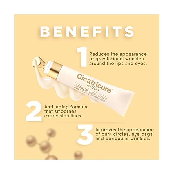 Cicatricure Gold Lift Dual Contour Eye and Lip Wrinkle Cream, Anti Aging Skin Care to Reduce Dark Circles, Puffiness & Expression Lines, 0.5 Ounce