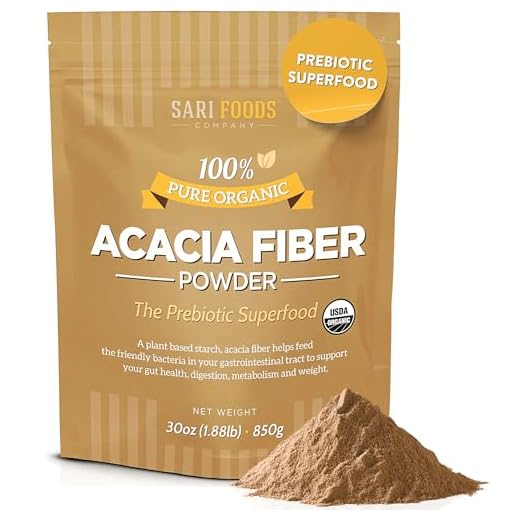 Organic Acacia Fiber Powder (30 Ounce): Natural, Whole Food, Plant Based Prebiotic Superfood for Gut Health