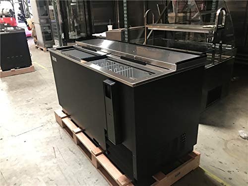 Horizontal Bottle Cooler Deep Well 65" Width Nsf Certified Commercial Beer Bottle Refrigerator Black 33°-38°F Top-Loading on Fridge.com - View 5