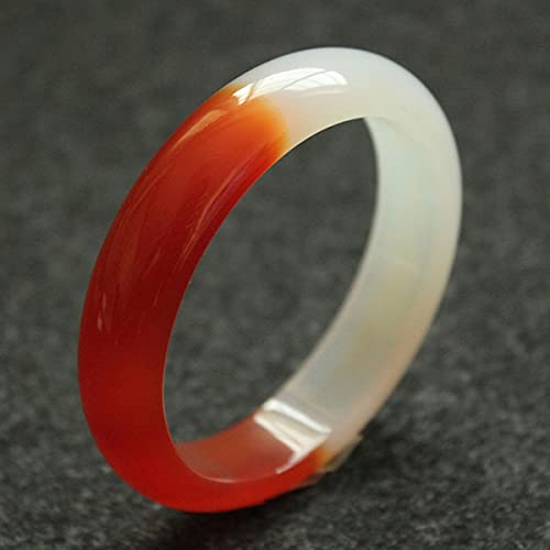 WZFANJIJ Cloud Jade Armband Armreif FüR Frauen NatüRlicher Achat Rote Jade NatüRlicher Karneol Achat Chinesischer Stein Armreif Asiatisches Armband,60-62MM Cover