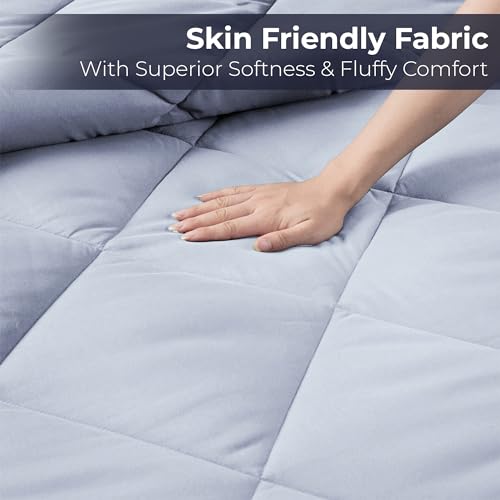 Image of Story@Home Reversible Comforter Set Double Bed 220 GSM Microfiber Reversible Blankets for Winter /Quilt /Duvets for King Size Double Bed Comforter (90X100 Inches, Blueberry & Lavender)