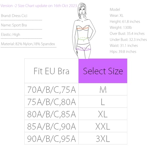 Dress Cici Full Coverage Push Up Bra With Front Pushup Adjustable Hook, Seamless, Longline High Support Sports Bra