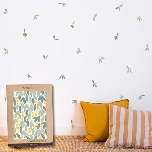 TRESXICS Decorative Wall Stickers Daisy Leaves, 582 Pieces, Original and Durable Vinyl Wall Sticker, Wallpaper Wall Effect