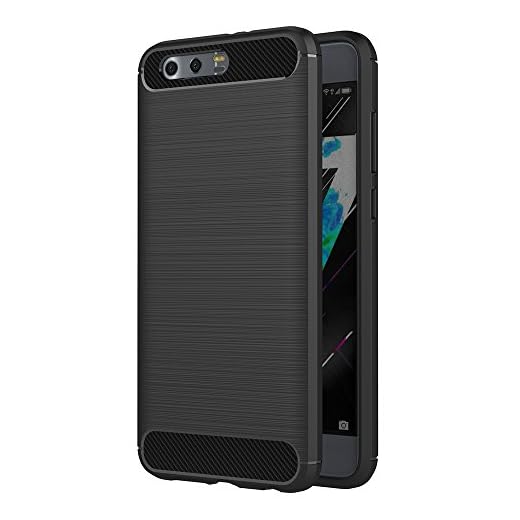 AICEK Cover Huawei Honor 9, Nero Custodia Honor 9 Silicone Molle Black Cover per Huawei Honor 9 Soft TPU Case