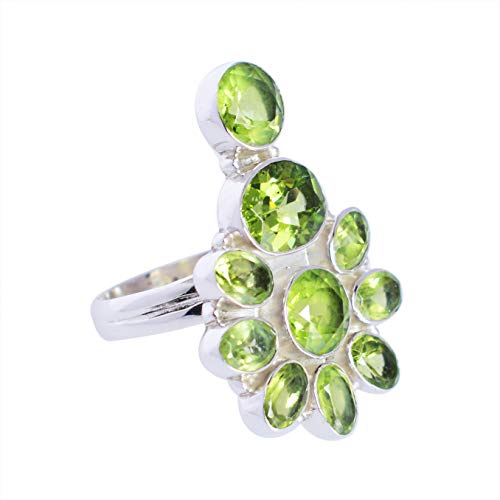 Bague en argent sterling 925 avec péridot naturel fait main bijou femme