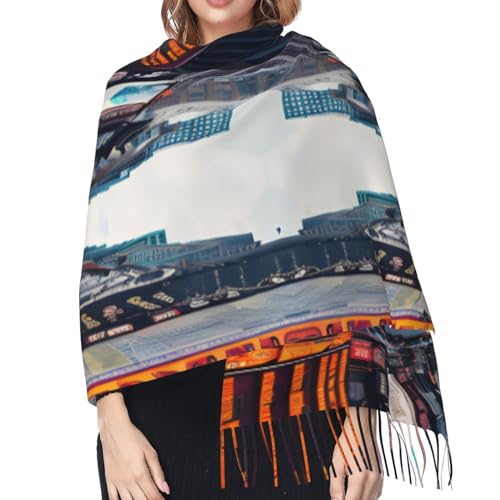 Rainbow Stars Ultra-Soft Cashmere-Fringed Scarf: Full-Width Printed, Luxuriously Warm And Elegant Shawl Scarf4