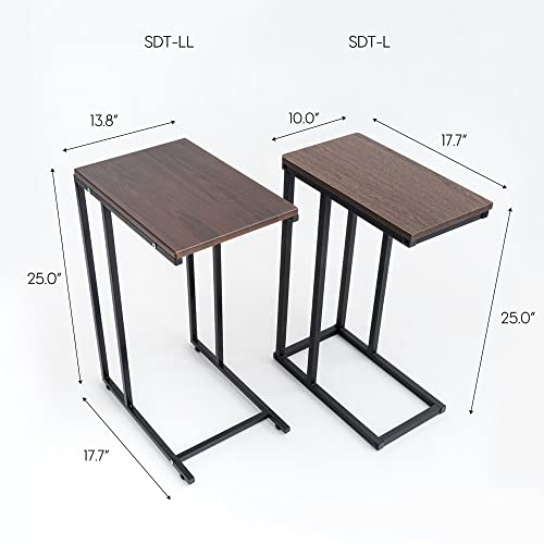 Iris Usa Sdt Metal Side, Wood Accent Sofa End Table Computer Desk Coffee Snack, Night Stand, C-Shape Basic #TOP2