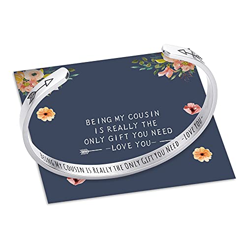M MOOHAM Cousin Gifts for Women Girls, I Love You Cousin Bracelet Jewelry Mothers Day Valentines Gifts for Cousin Female Teen Girl Birthday