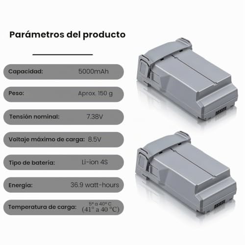 Batería 5000 mAh compatible con DJI Mini 4 Pro Mini 3 autonomía de 52 minutos 4