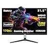 Suncy Monitor para juegos de 32 pulgadas 2K 170Hz, IPS rápido 1 ms QHD (2560 x 1440) Monitor FreeSync, 98% sRGB, compatible con VESA, DisplayPort HDMI, negro
