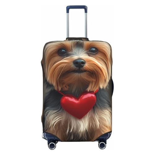 Yorkshire Terrier Elastic Travel Luggage Cover, Washable Spandex Suitcase Protector, Anti-Scratch Fits 18-32 Inch
