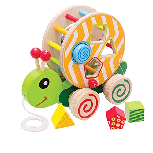 Eichhorn 100002231 brinquedo de arrasto - brinquedos de arrasto (multicoloridos, madeira, 1 mês (meses), menino/menina, caracola, cor / modelo sortido