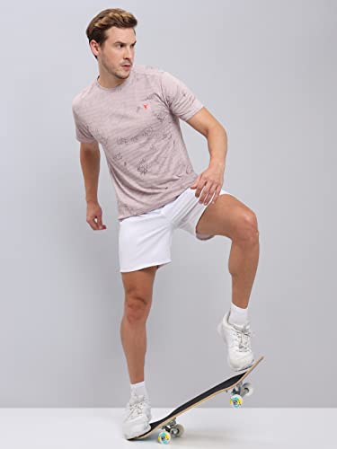 Image of TECHNOSPORT Men Polyester Regular Fit Half Sleeve Jacquard T-Shirt with Double Cool, Quick Dry & Anti Microbial for Sports, Running & Casual Use