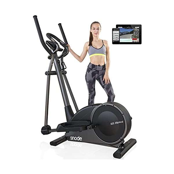 SNODE Elliptical Exercise Machine, Elliptical Training Machine with Free APP and Programmed Monitor, 32 Level Electromagnetic Resistance Eliptical Trainer with Heart Rate Alert&recovery, Body Fat , LCD Display