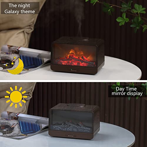 Kuifin Essential Oil Diffuser Flame Fireplace Oil Diffuser Ultrasonic Cool Mist Humidifier 300Ml With Flame Lights & Timing Modes Waterless Auto Shut-Off For Home Office #TOP4