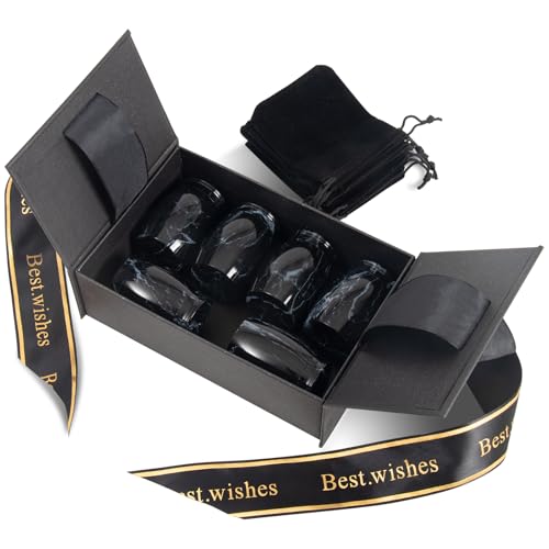 Image of Black Small Marble Finish Keepsake Urn for Human Ashes Set of 6 | Mini Metal Cremation Urn for Human or Pet Ashes - Small Memorial Urns with Velvet Bag - A Perfect Tribute & Gift for Families