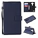 Produktbild Snow Color LG G4 Hülle, Premium Leder Tasche Flip Wallet Case [Standfunktion] [Kartenfächern] PU-Leder Schutzhülle Brieftasche Handyhülle für LG G4 (H815) - COMS020813 Blau