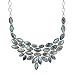 925 Silver Plated 38.50ctw Genuine Labradorite Necklace