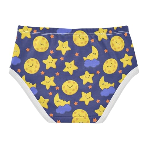 Little Girl Underwear Toddler Panties Kids Undies Star Moon Cartoon Soft Cotton Briefs 2T-8Y2