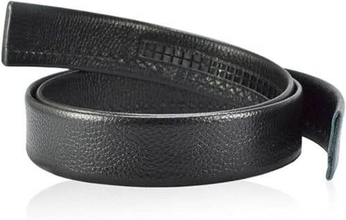 Men's Leather Ratchet Belt Strap without Buckle, Men's Cowhide Leather Belt 3.5cm Casual Round Tail Belt2