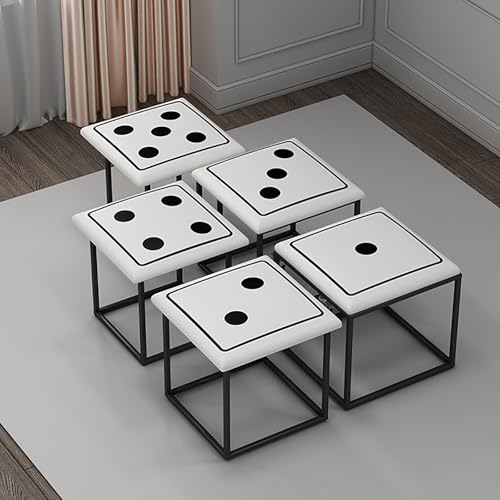 Tabouret de table basse combiné pour petit salon cosy | Pouf de rangement modulable