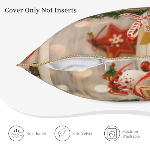 Housse de coussin en velours Noël et étoiles pour votre décoration de salon - 6