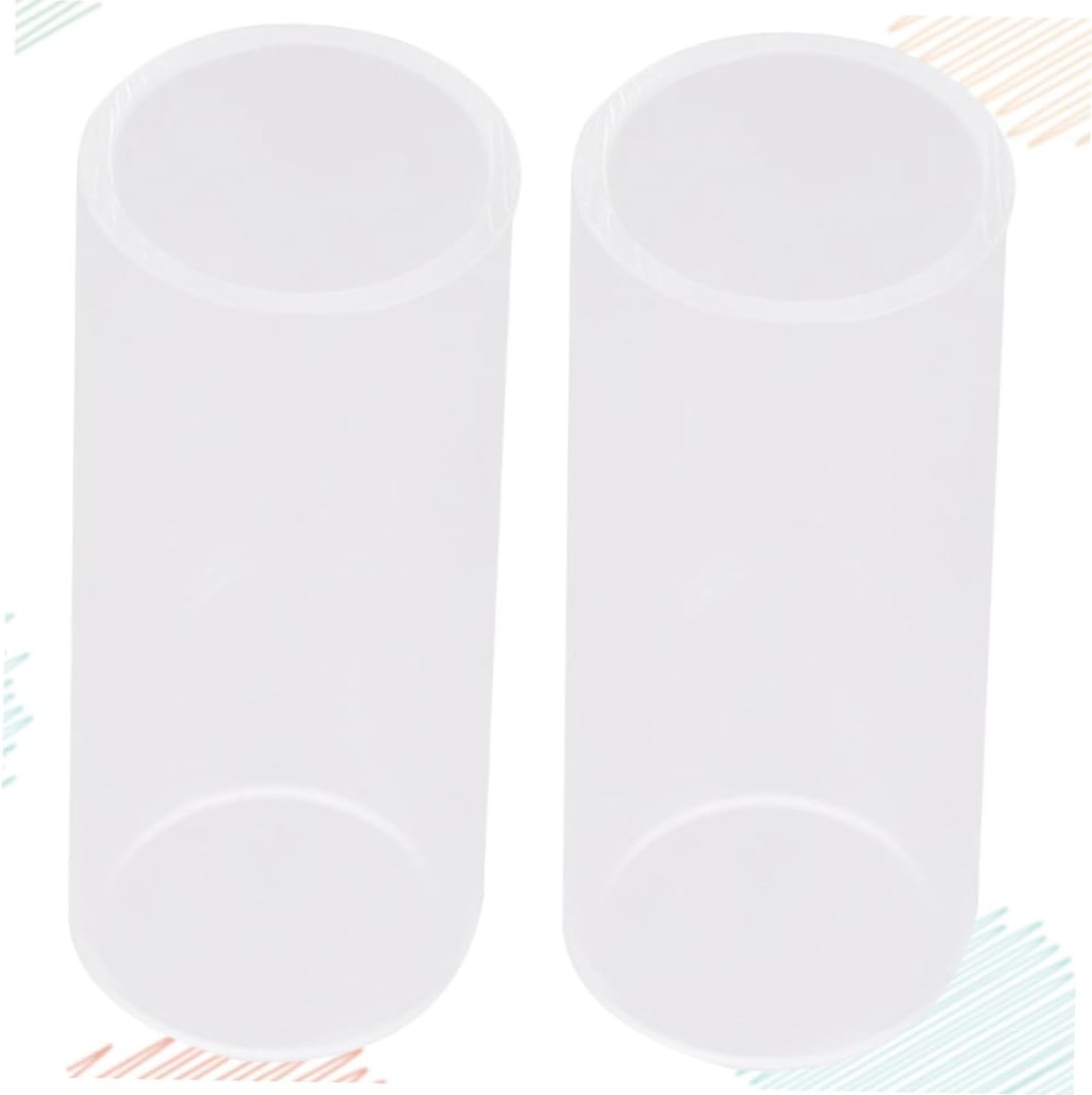 2pcs Glass Guitar Slides for Professional Players, White