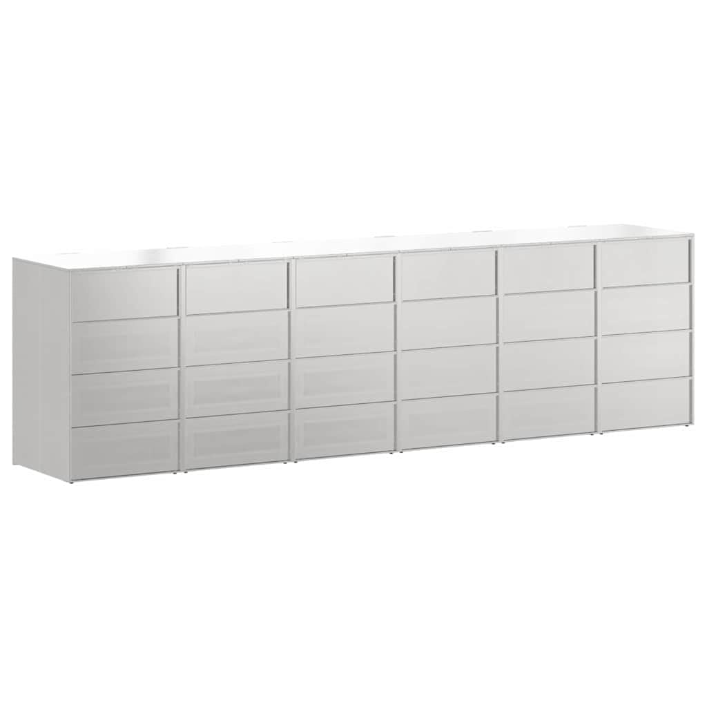 Genérico Almacenamiento de Cubos Wheelie para 3 Cubos Plateado,Productos del hogar,Accesorios para contenedores de residuos,Soportes para contenedores de residuos-3394792