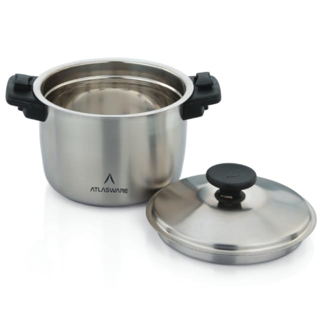 Image of Atlasware Stainless Steel Casserole with Flavour and Food Lock Lid 1650 ml