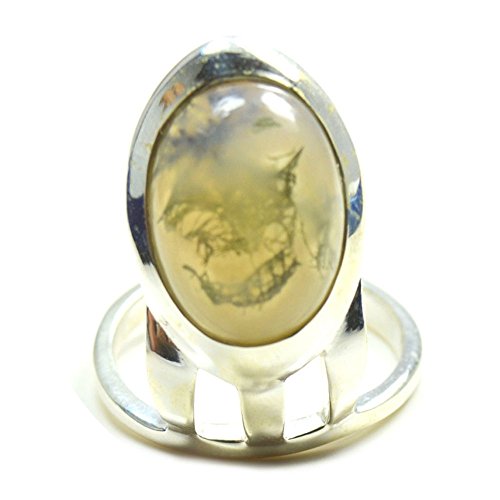 Bague en argent véritable et agate mousse : oubliez les bijoux fragiles