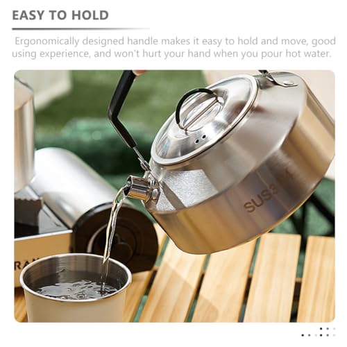 Hervidor de acero inoxidable con diseño elegante para gas y camping 4
