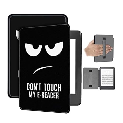 För Kindle Paperwhite 4 2018, Luxury PU Läder Handhållare Skyddsväska för Kindle PaperWhite 10: e generationen (Färg : Angry eyes holder)